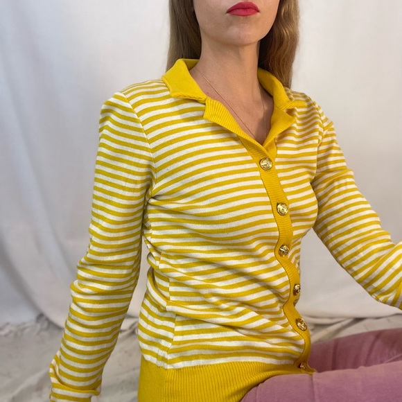 Vintage 80s Valentino Striped Cardigan - Picture 9 of 16